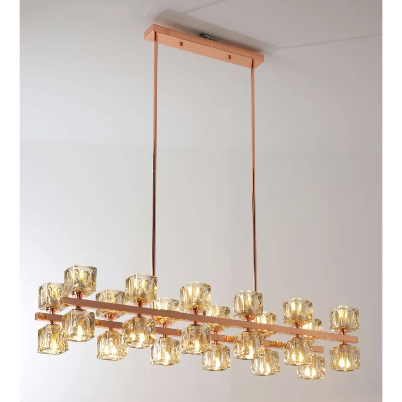 Amber Glow Rose Gold Chandelier