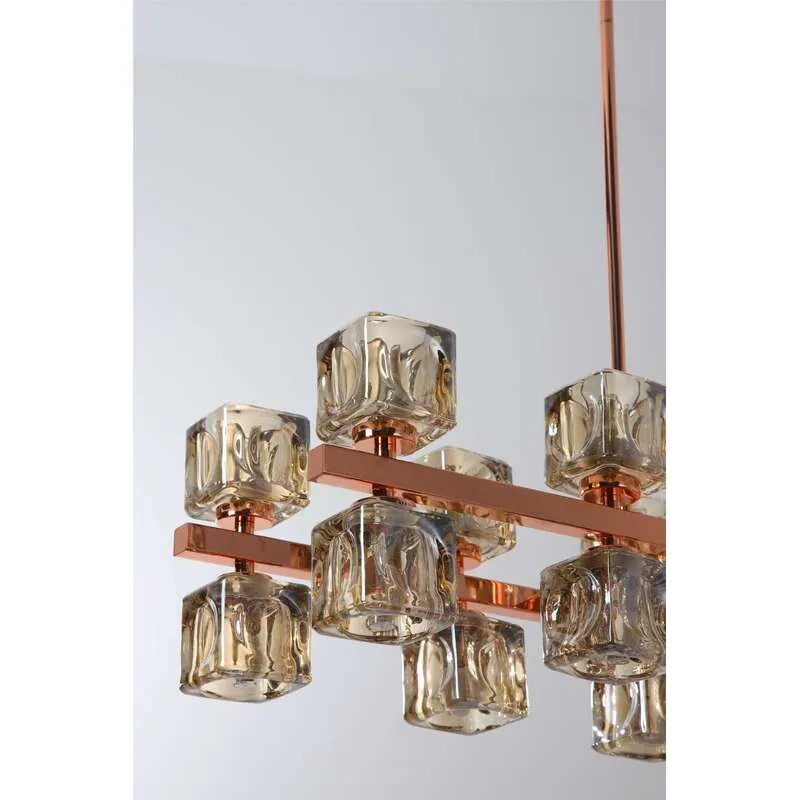 Amber Glow Rose Gold Chandelier