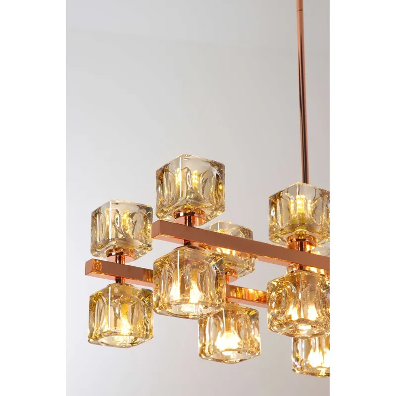 Amber Glow Rose Gold Chandelier