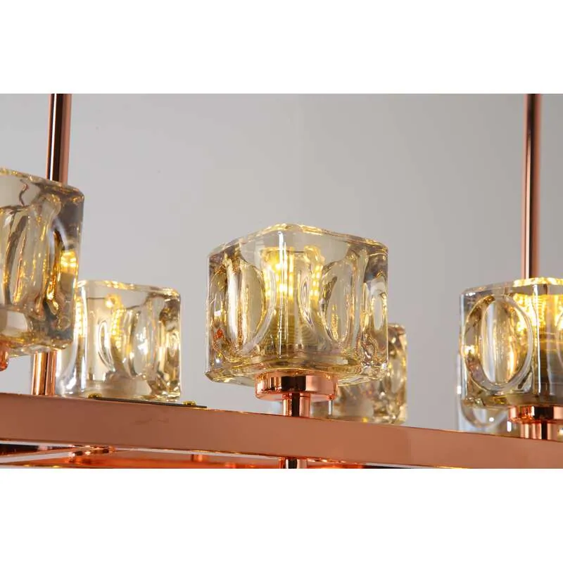 Amber Glow Rose Gold Chandelier