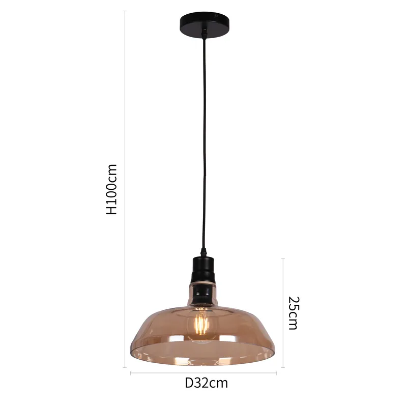 Amber Horizon Dome Pendant Light