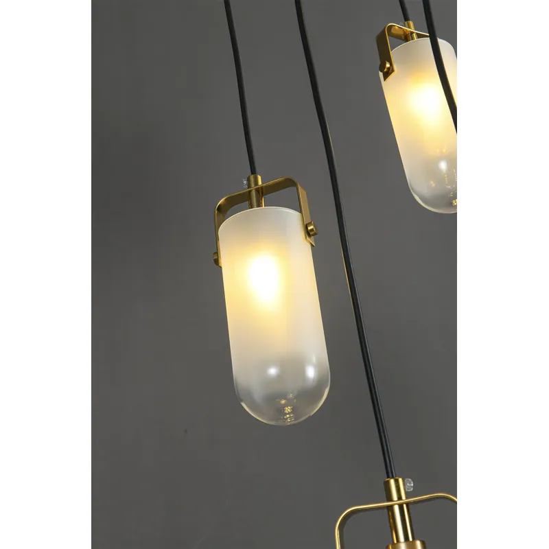 Brass Radiance Frosted Glass Cluster Pendant Light