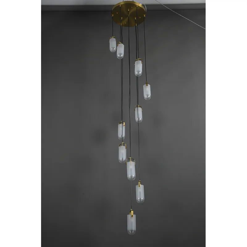 Brass Radiance Frosted Glass Cluster Pendant Light