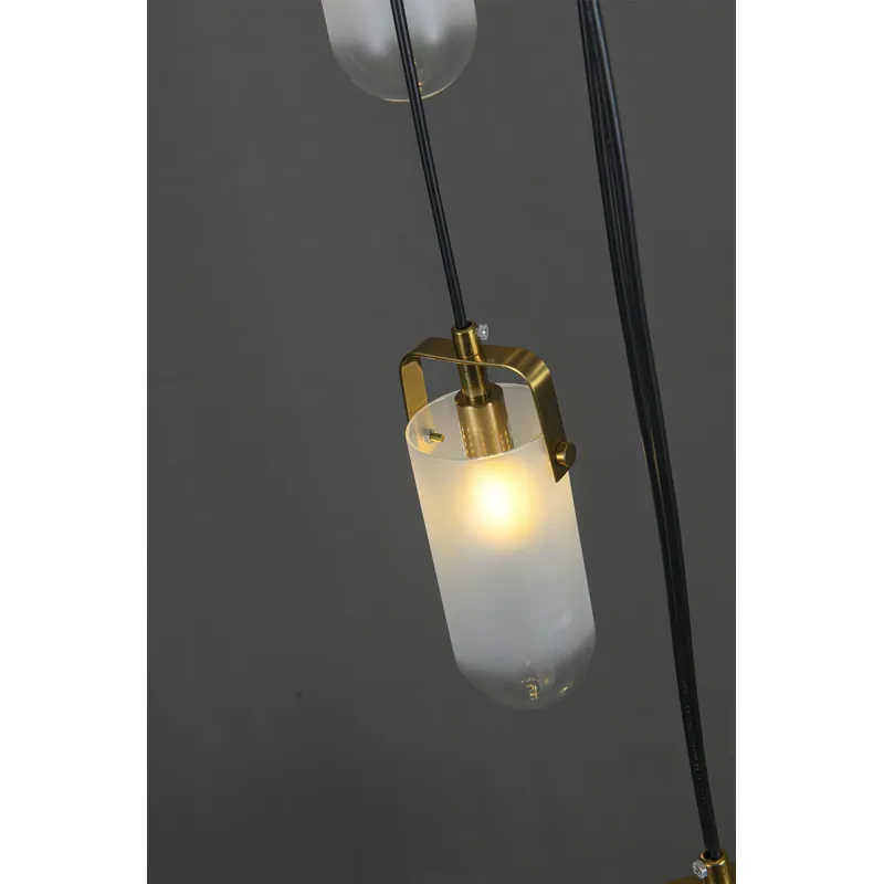 Brass Radiance Frosted Glass Cluster Pendant Light