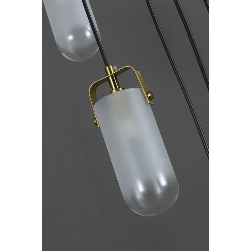Brass Radiance Frosted Glass Cluster Pendant Light
