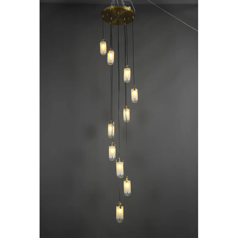 Brass Radiance Frosted Glass Cluster Pendant Light