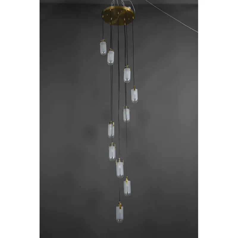 Brass Radiance Frosted Glass Cluster Pendant Light