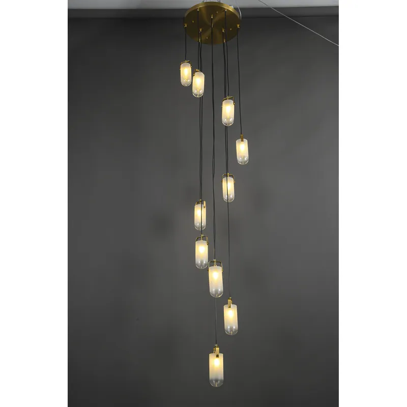 Brass Radiance Frosted Glass Cluster Pendant Light