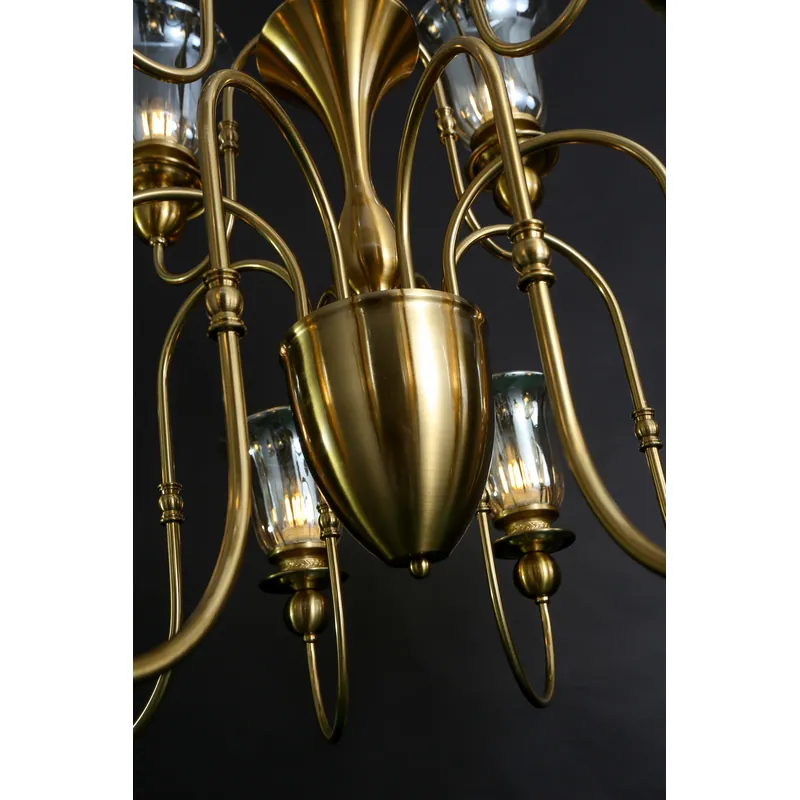 Golden Amber Candle Arm Chandelier