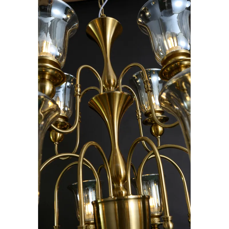 Golden Amber Candle Arm Chandelier
