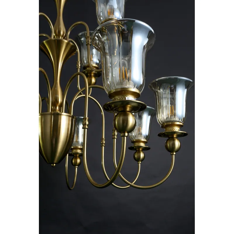 Golden Amber Candle Arm Chandelier