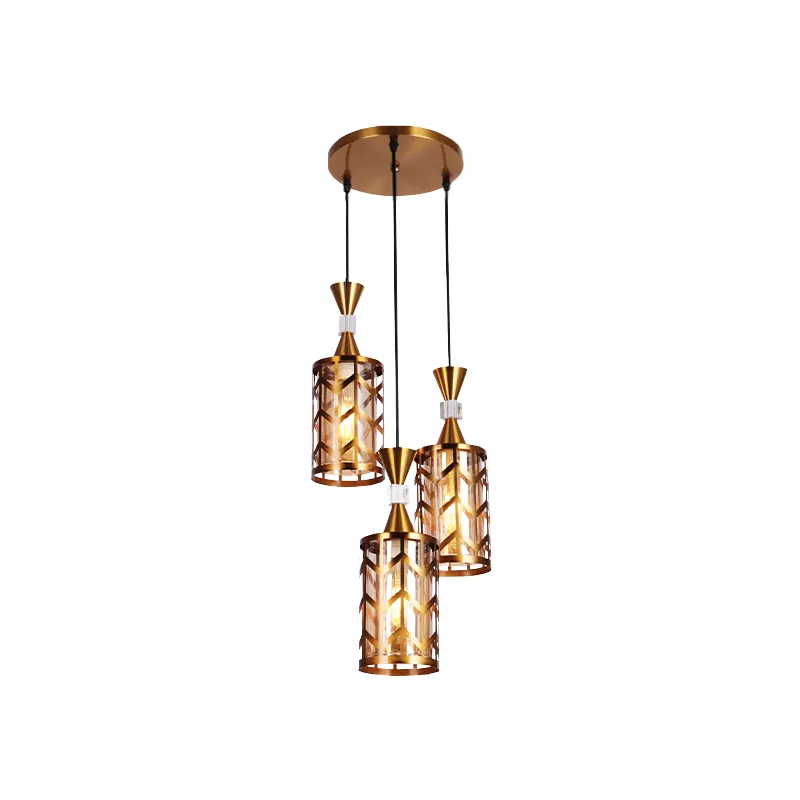 Golden Amber Cascade Cluster Pendant Light
