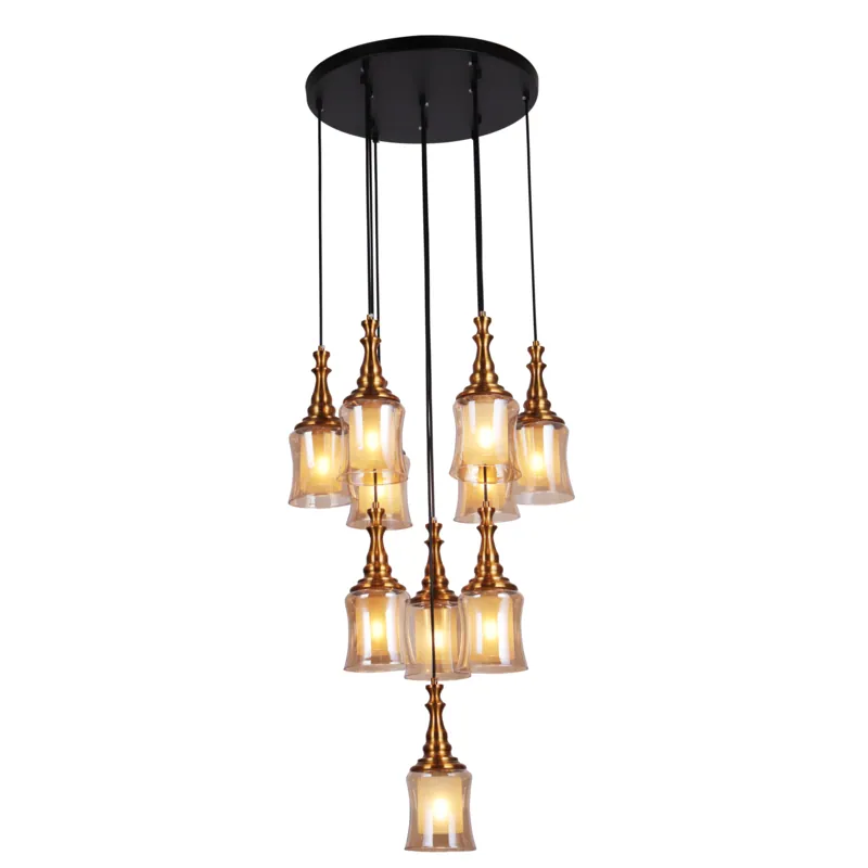 Golden Amber Multiple Layer Chandelier
