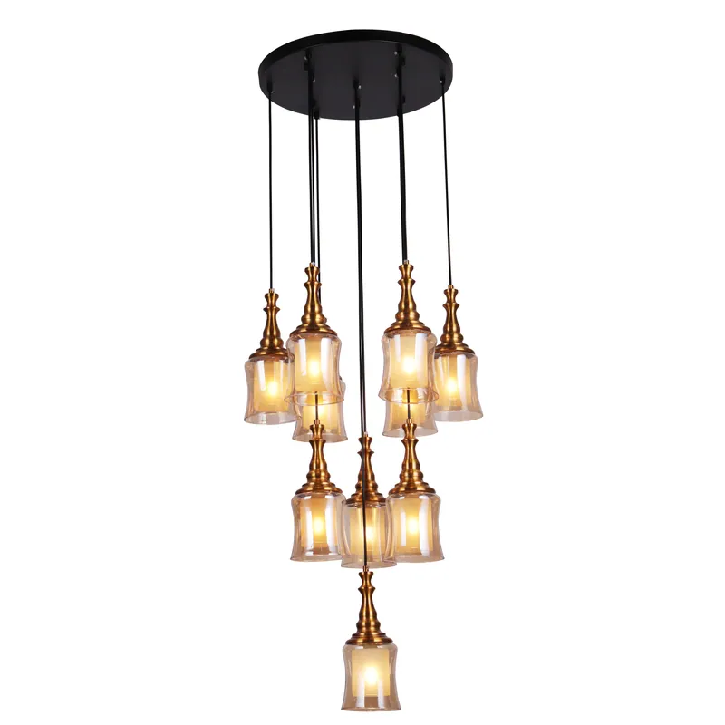 Golden Amber Multiple Layer Chandelier