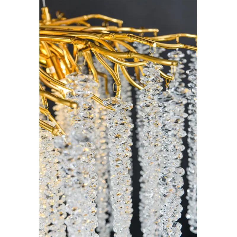 Golden Cascade Crystal Cluster Chandelier