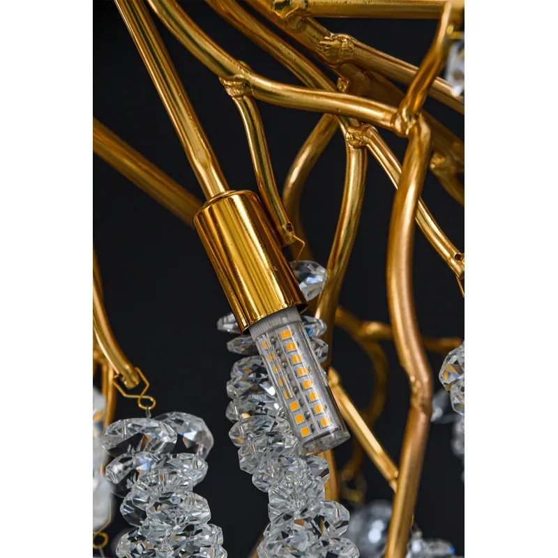 Golden Cascade Crystal Cluster Chandelier