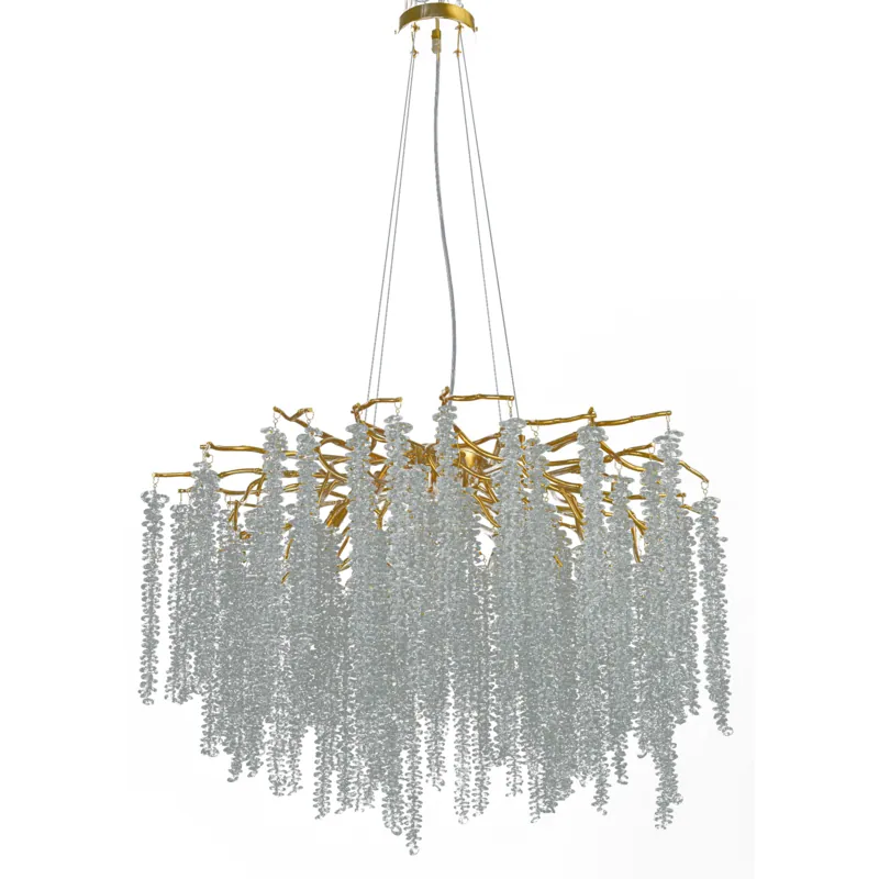 Golden Cascade Crystal Cluster Chandelier