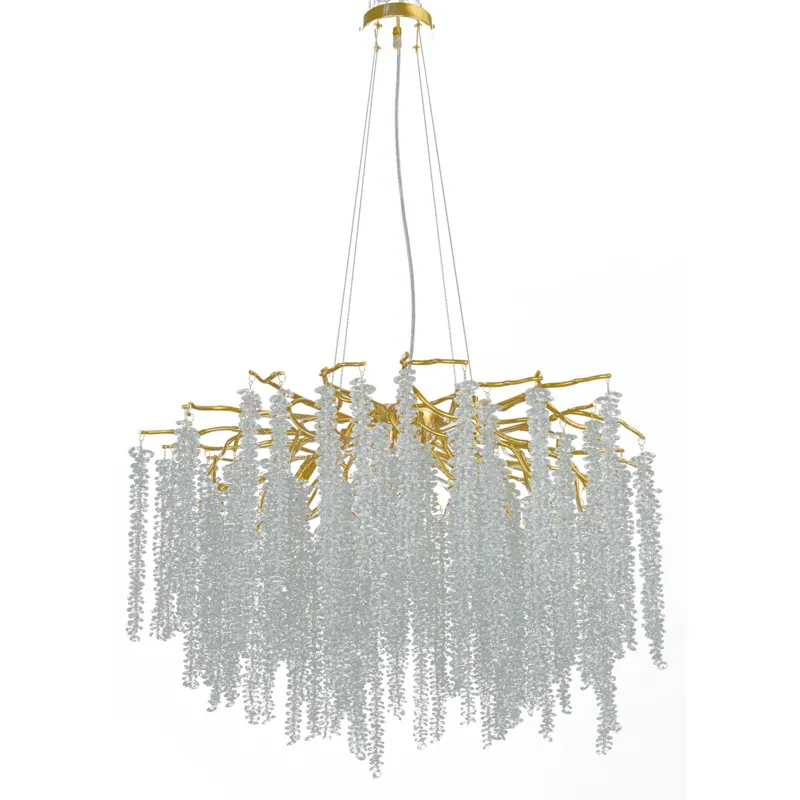 Golden Cascade Crystal Cluster Chandelier