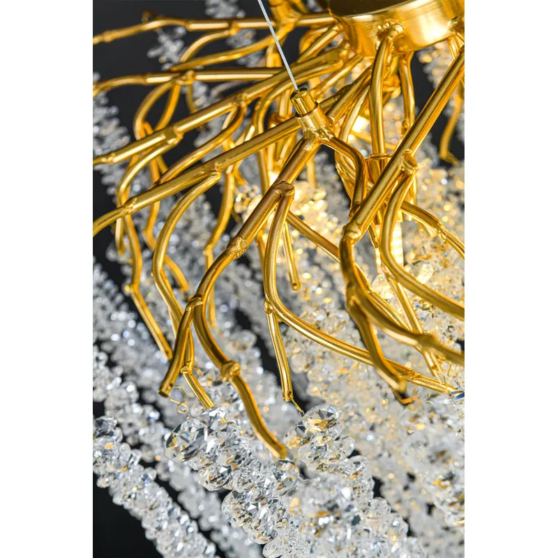 Golden Cascade Crystal Cluster Chandelier