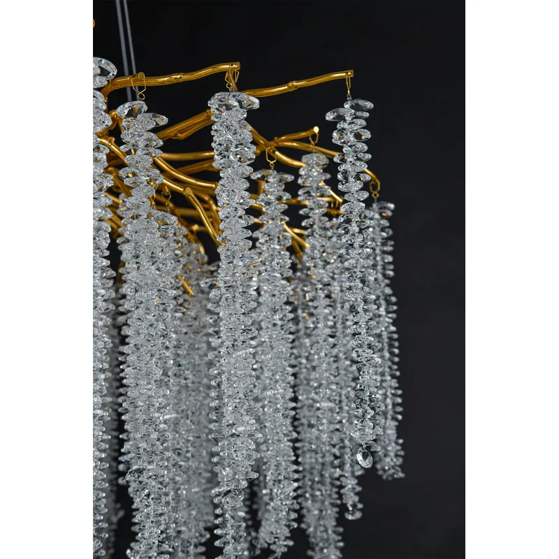 Golden Cascade Crystal Cluster Chandelier