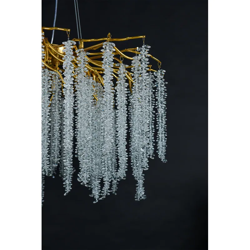 Golden Cascade Crystal Cluster Chandelier