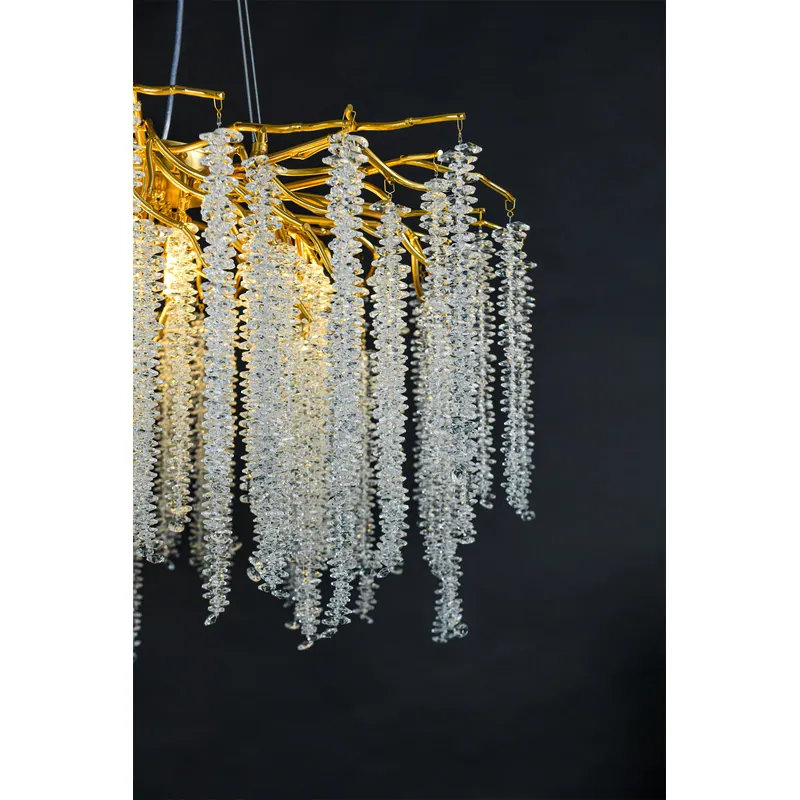 Golden Cascade Crystal Cluster Chandelier