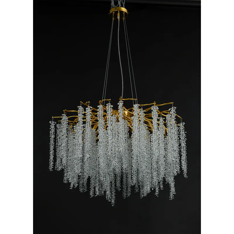 Golden Cascade Crystal Cluster Chandelier