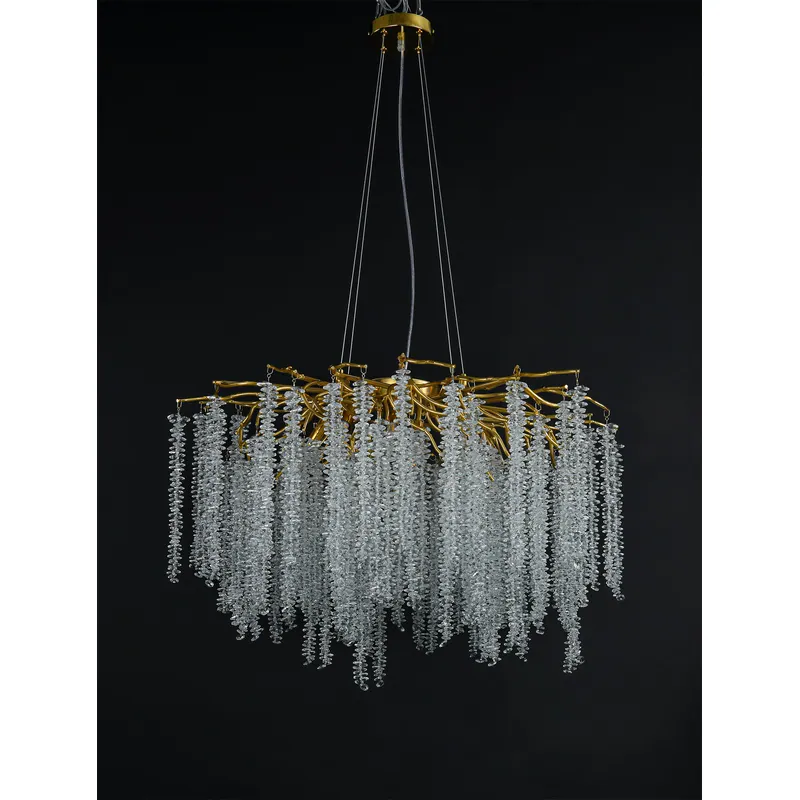 Golden Cascade Crystal Cluster Chandelier