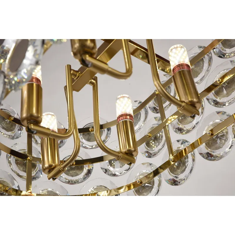 Golden Circles Crystal Chandelier