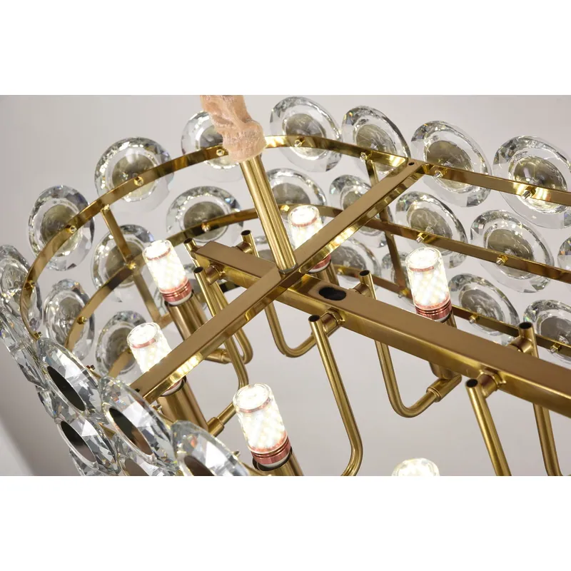 Golden Circles Crystal Chandelier