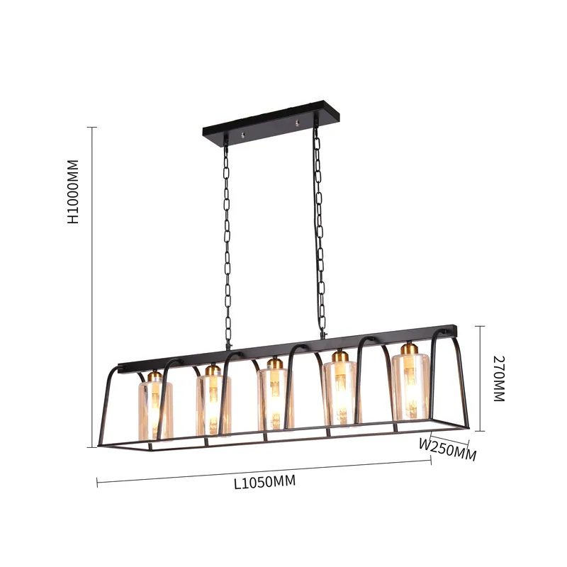 Golden Clear Glass Chandelier