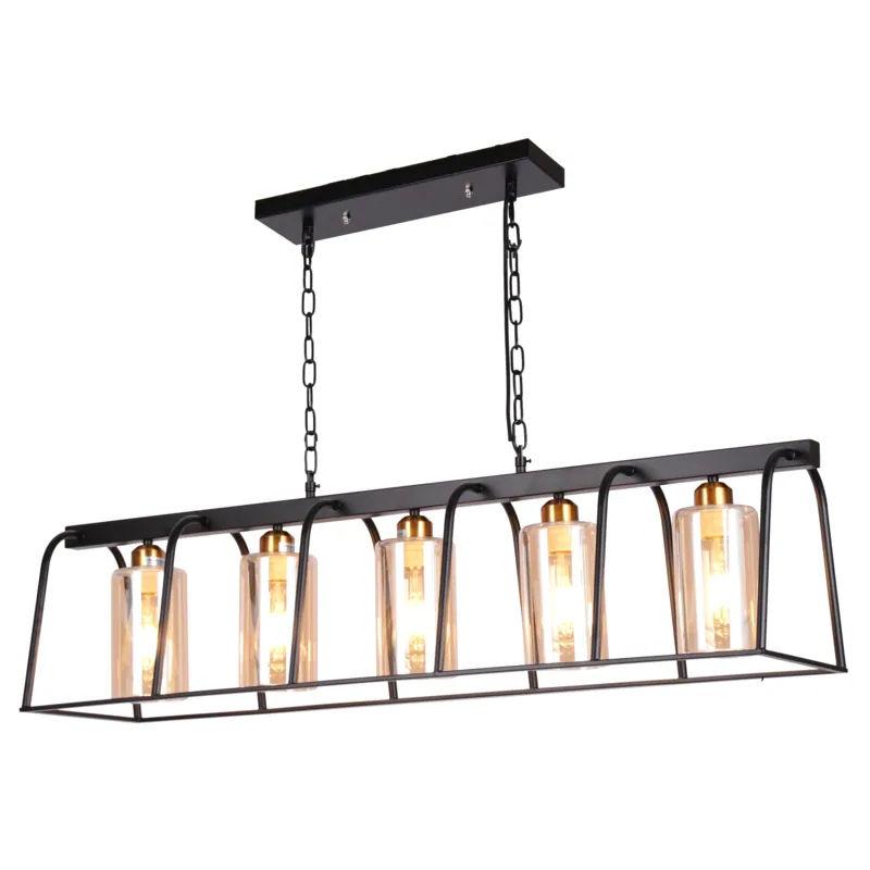 Golden Clear Glass Chandelier