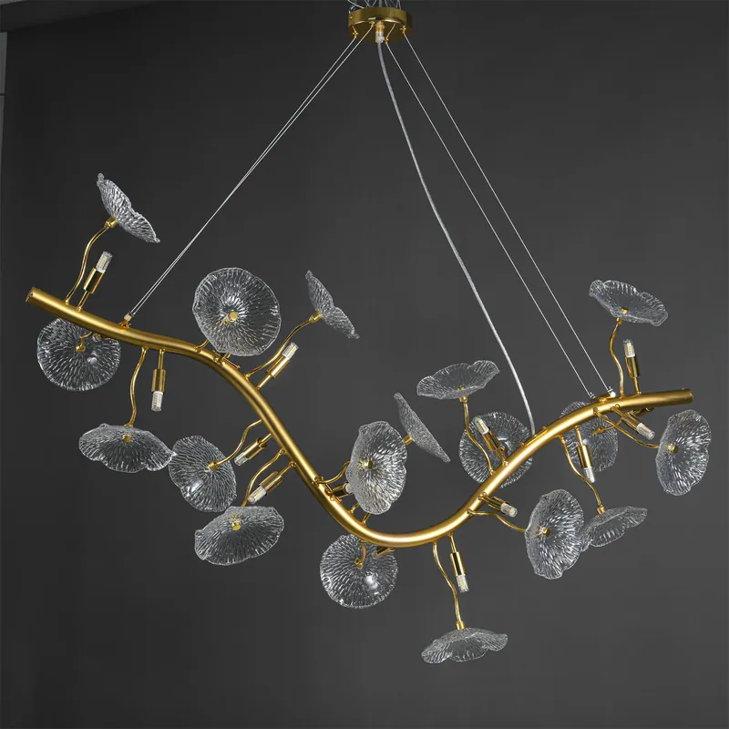 Golden Crescent Chandelier
