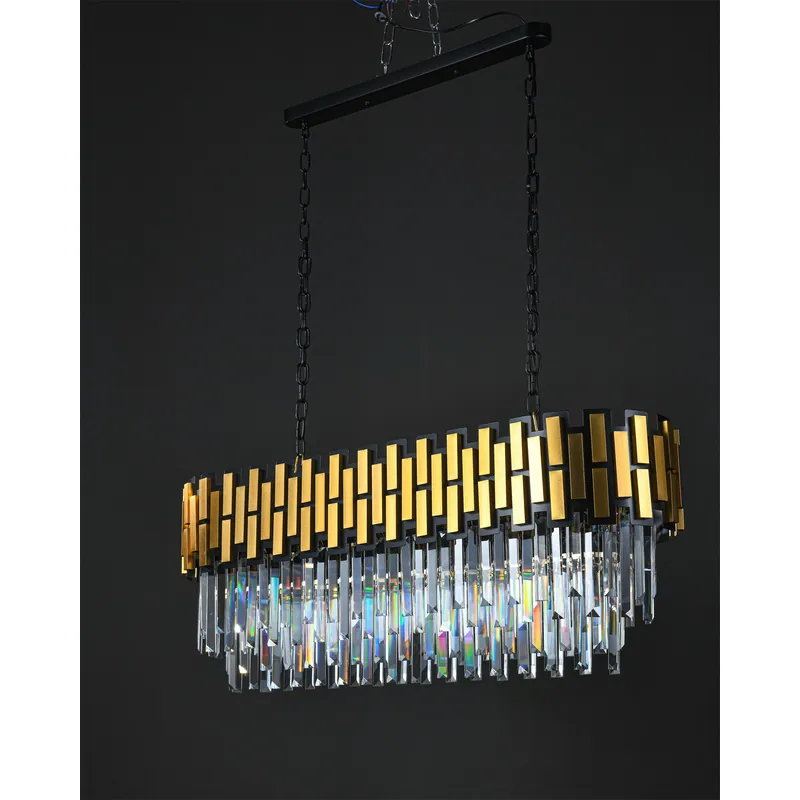 Golden Crystal Cascade Chandelier