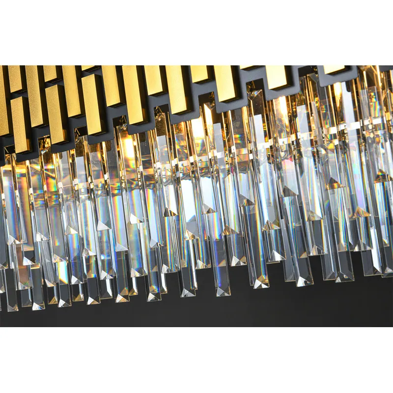 Golden Crystal Cascade Chandelier