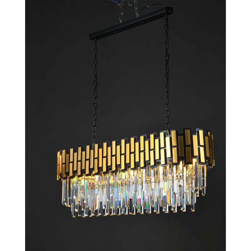 Golden Crystal Cascade Chandelier