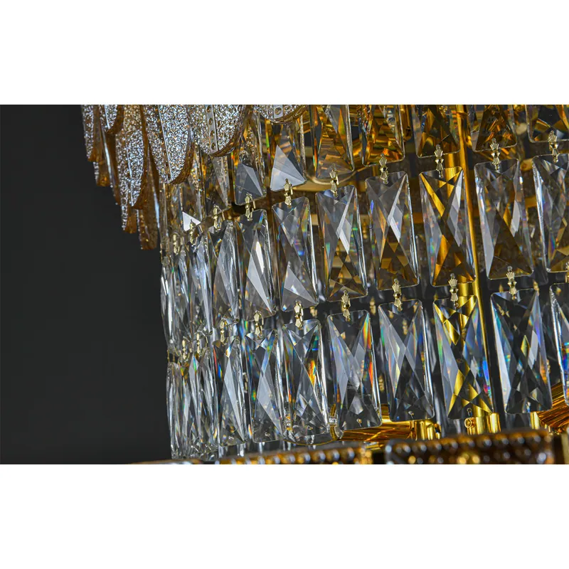 Golden Crystal Multiple Layer Chandelier