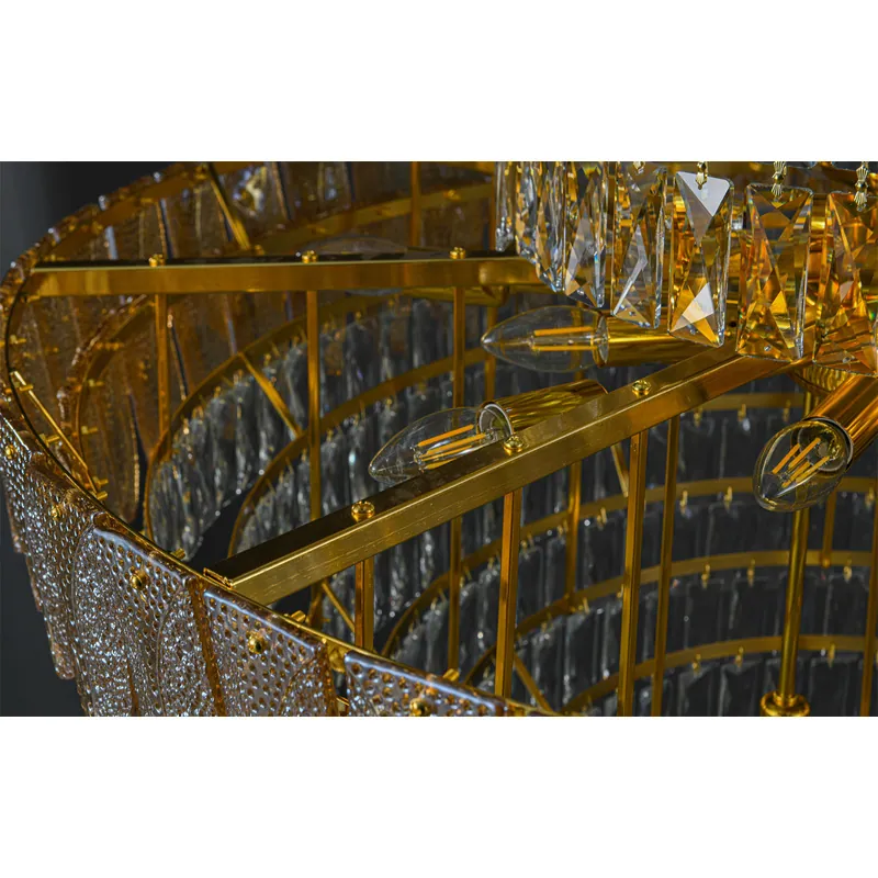 Golden Crystal Multiple Layer Chandelier