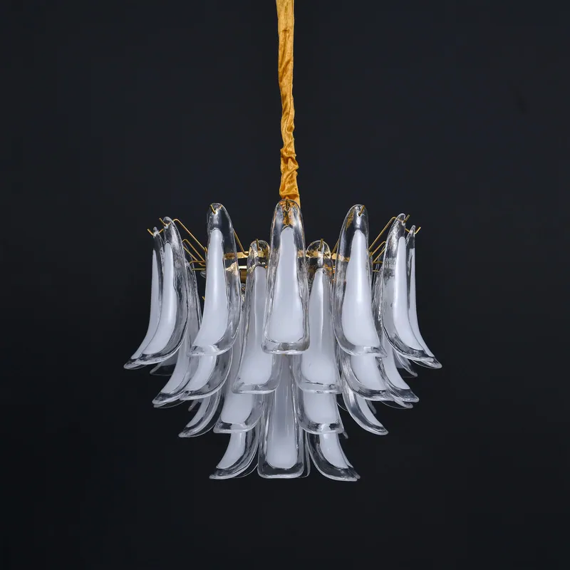 Golden Elegance Glass Chandelier