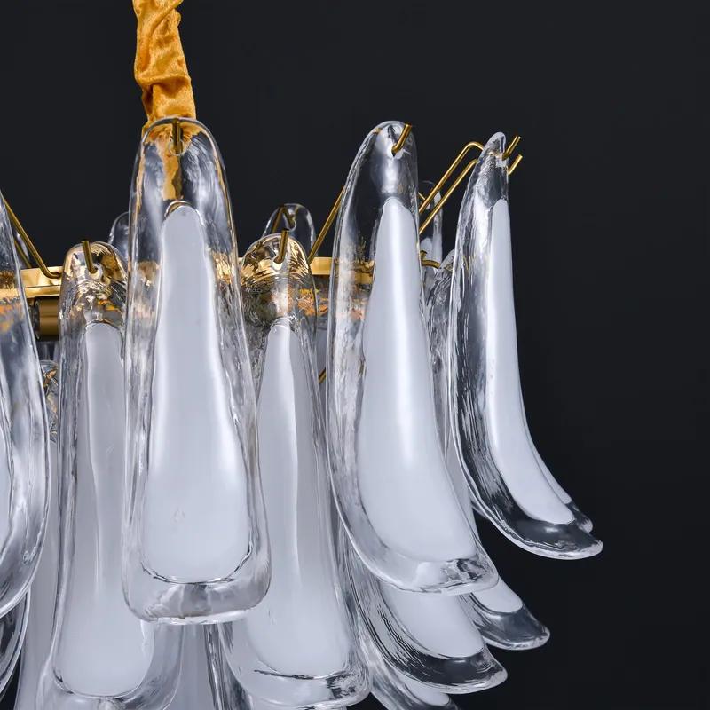 Golden Elegance Glass Chandelier