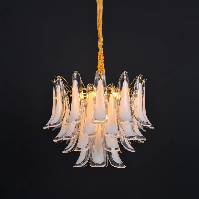 Golden Elegance Glass Chandelier