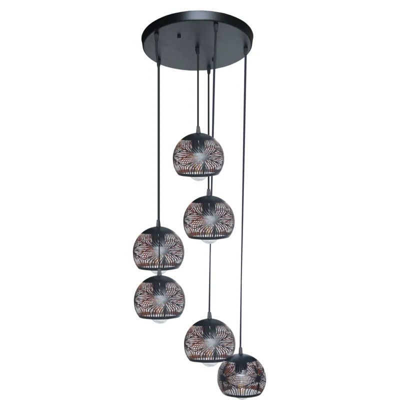 Golden Filigree Cluster Sculptural Pendant Light