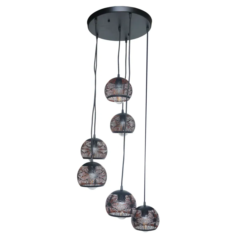 Golden Filigree Cluster Sculptural Pendant Light