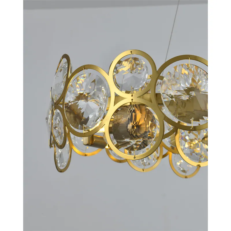 Golden Halo Clear Crystal Chandelier