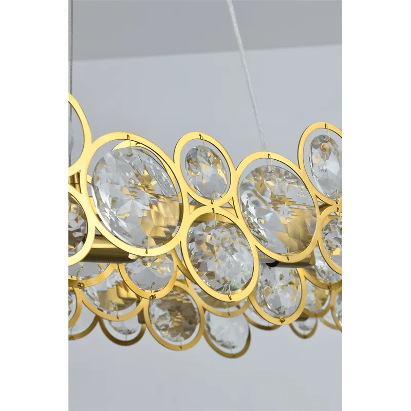 Golden Halo Clear Crystal Chandelier