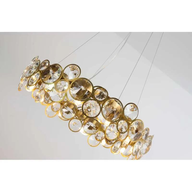 Golden Halo Crystal Chandelier