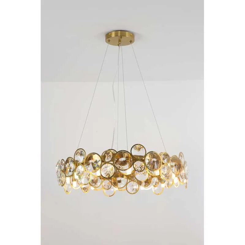Golden Halo Crystal Chandelier