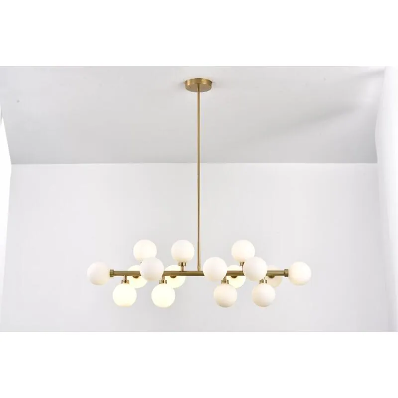 Golden Orb Glass Brass Chandelier