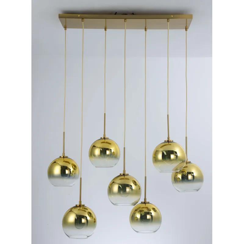 Golden Orb Glass Chandelier