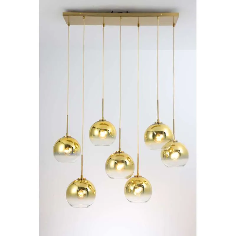Golden Orb Glass Chandelier